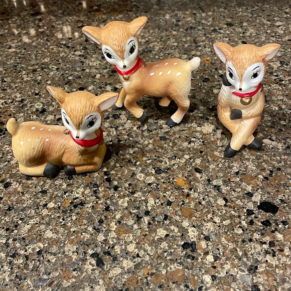 Homco Other - Homco Set of 3 Christmas Reindeer Fawn Deer Holiday Decor Knickknacks Figurines